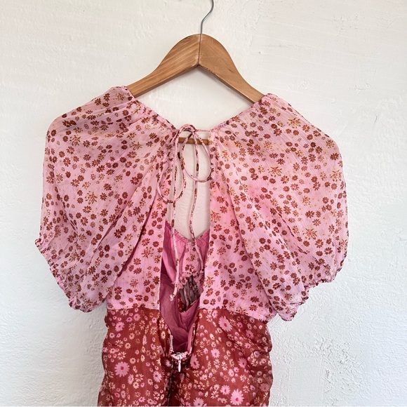 Free People Floral Ruched Mini Dress - Picture 6 of 9